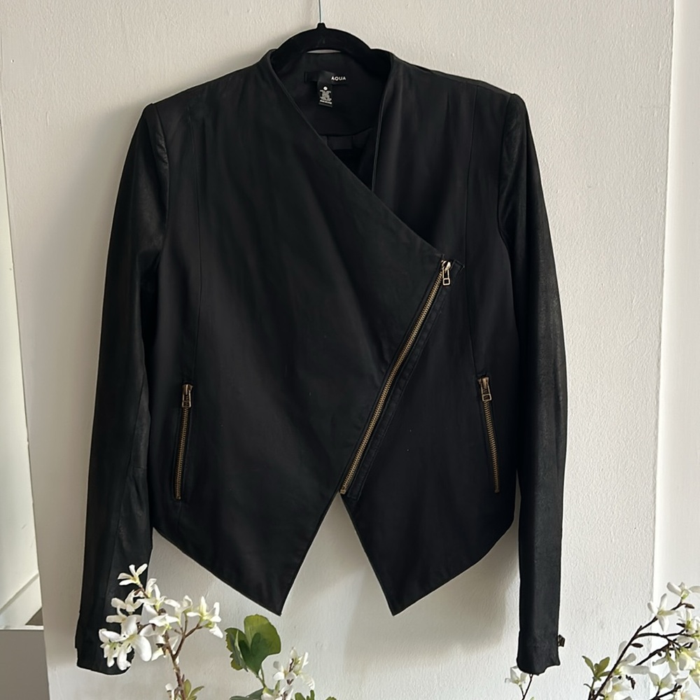 AQUA Jacket Twill Leather Sleeve - Medium